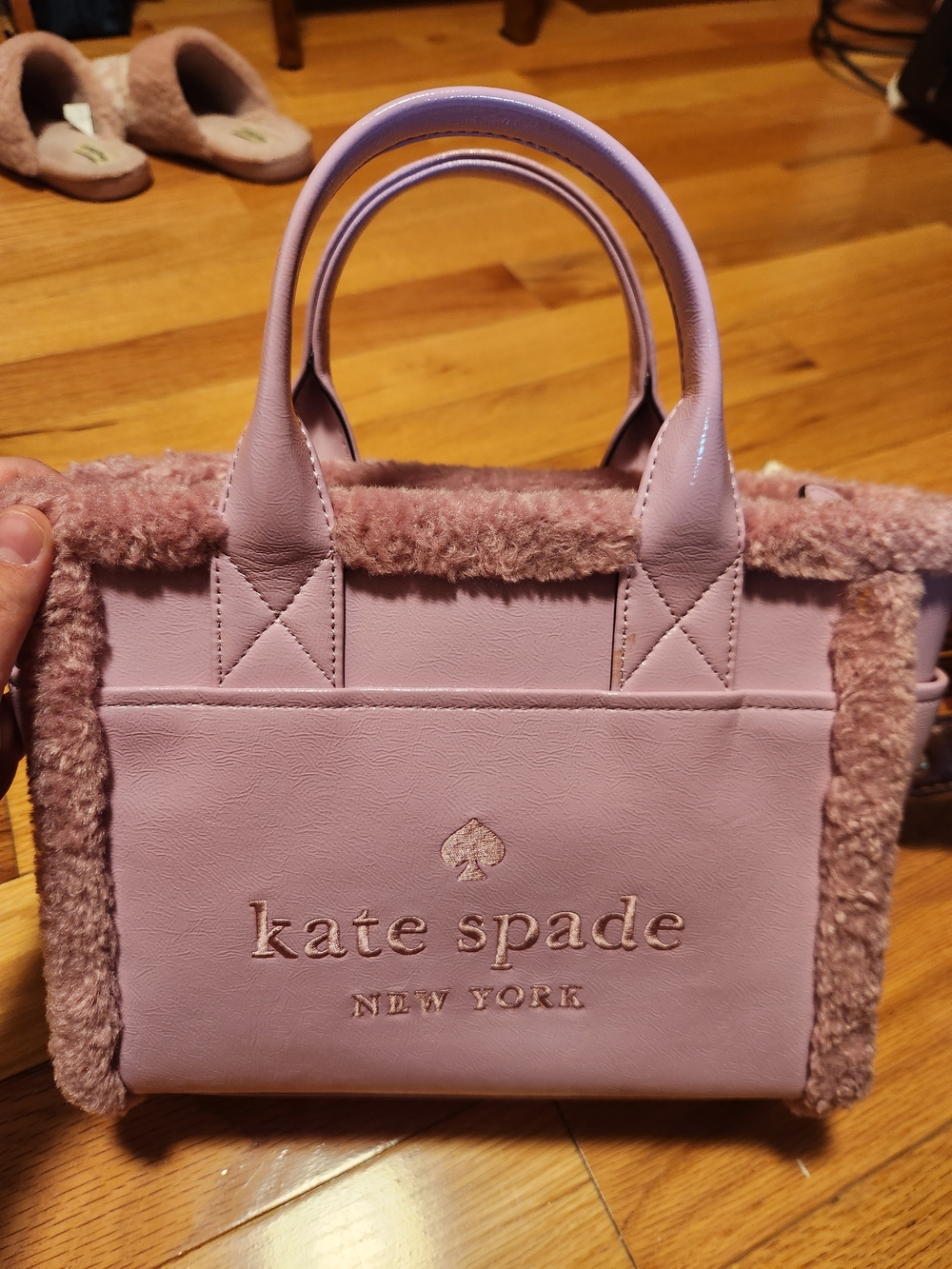 kate spade Lavender Faux-Shearling Satchel